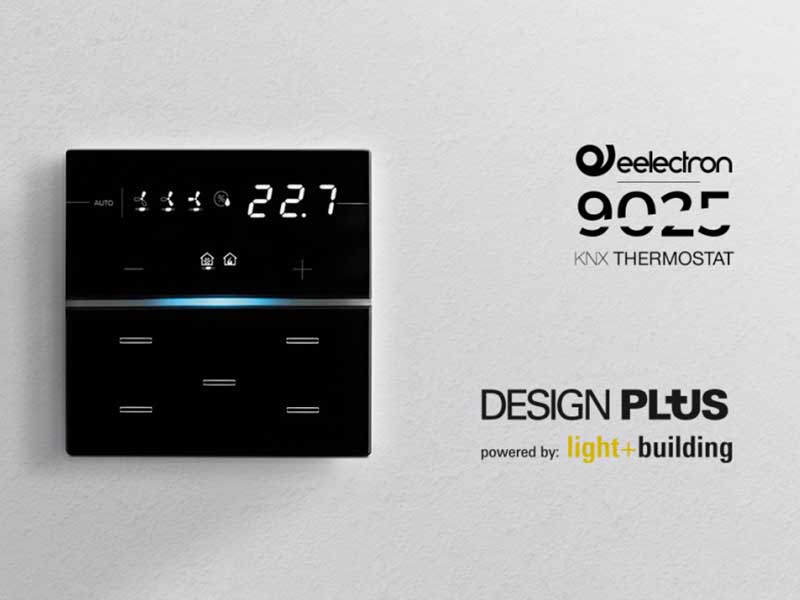 The KNX 9025’s Thermostat/Humidistat receives the Design Plus Award